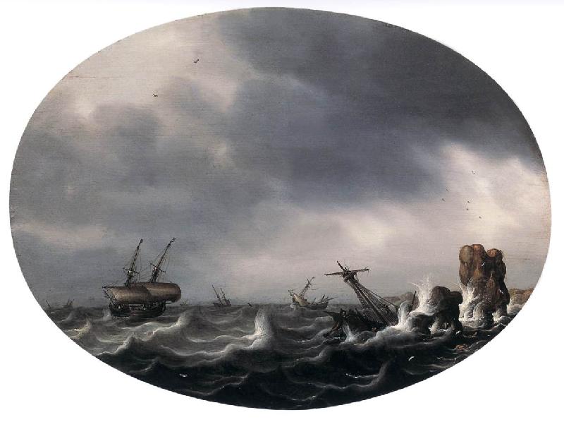 VLIEGER, Simon de Stormy Sea ewt oil painting picture